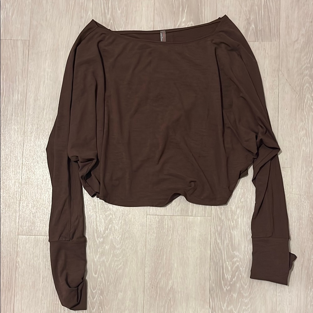 Free People Women's Brown Off-Shoulder Top